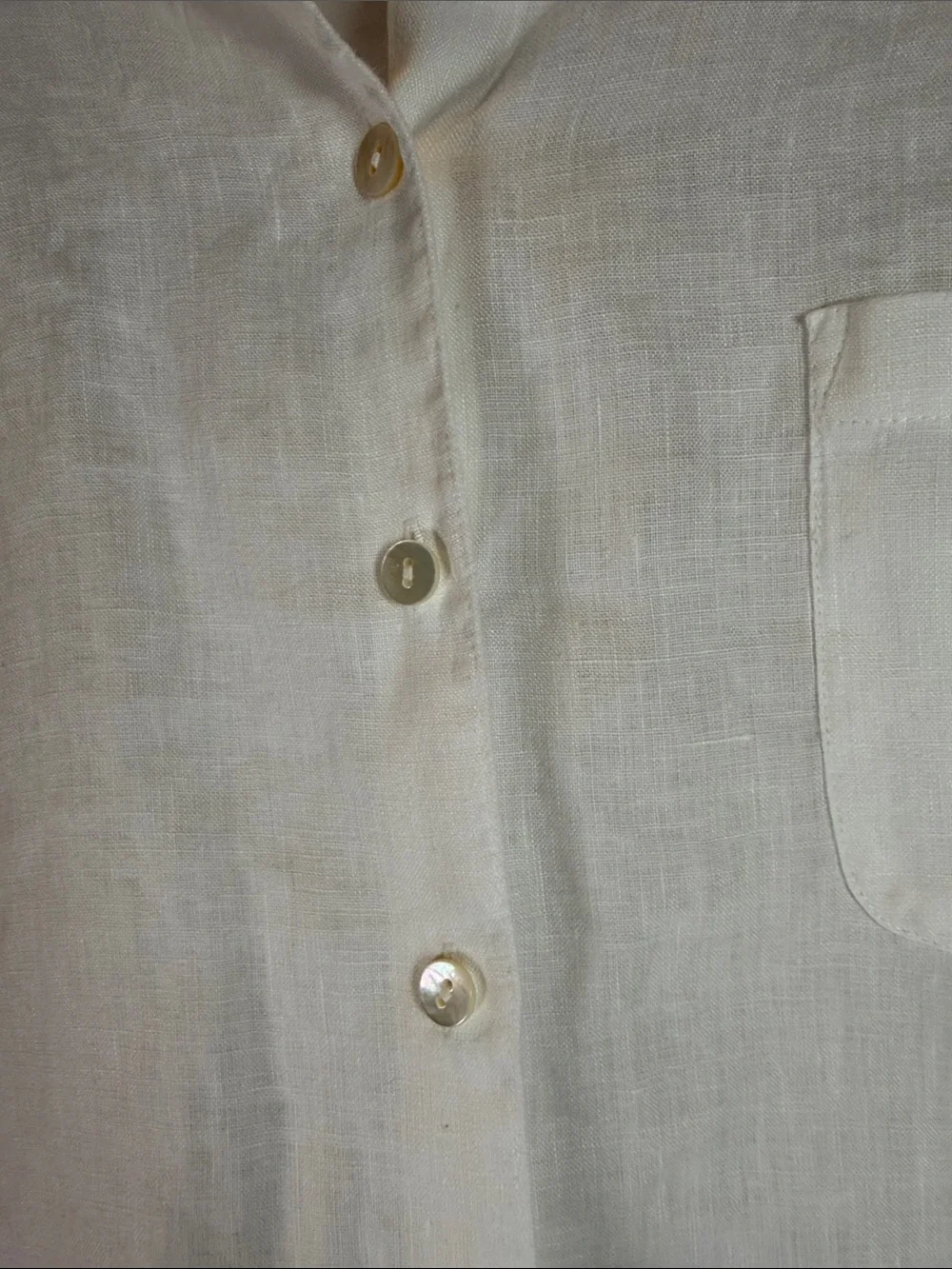 J. Jill White Love Linen Button-Up Long Sleeve Shirt | Size M - Picture 5 of 9